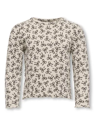 KIDS ONLY - KMGTRINNY AOP LS O-NCK TOP JRS NOOS Pumice Stone - Gr. - 104