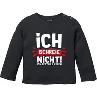 MoonWorks Rundhalsshirt Baby Langarm-Shirt mit Spruch Ich schreie nicht ich bestelle Essen
