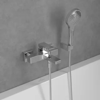 Villeroy und Boch Einhebel-Badewannenarmatur TVT12500100061 Architectura Square 210x101x198mm Chrom