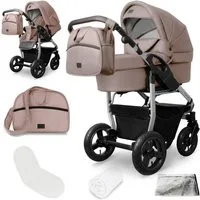 bergsteiger Kombi-Kinderwagen Babywagen Capri 3in1, Kombikinderwagen Komplettset, (10-tlg)