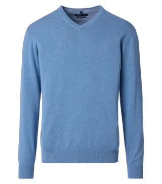 CASAMODA - Pullover mit V-Ausschnitt blau - Gr. - 3XL