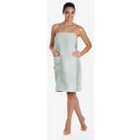 Egeria Sarong Ben, ideal für Sauna & Spa, Hotelbademantel, Kurzform, Walkfrottee, Knöpfe, mit Streifenbordüre