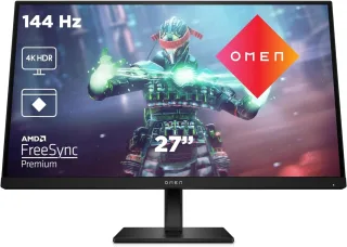 HP Omen 27k [27'' 3840x2160 144Hz DisplayPort 1.4 HDMI 2.1 HDMI 2.0 USB-C 3.1 USB-B 3.0 2x USB-A 3.0 1ms Reaktionszeit] schwarz