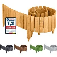 Garronda Rasenkante Beeteinfassung Holz Rollzaun Flexibler Rollborder Länge: 2m GD-0046