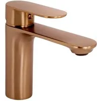 wohnwerk.idee Waschtischarmatur Design Wasserhahn in Gold / Kupfer Matt, Einhebelmischer aus Messing