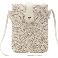 Zaewry Handtasche Damen Durchbrochen Blumen, Gewebte Blumen Umhängetasche, Crossbody Bag für Arbeit Schule Shopper Lässige Täglich
