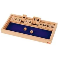 goki Spiel Würfelspiel Shut the box, aus Holz, Rechenspiel, Zahlenspiel