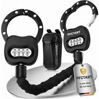 PFCTART Kettenschloss Fahrradschloss mit Zahlencode & Aufbewahrungstasche, 93 cm (Set, 2-tlg., Für Fahrrad, E-Scooter & Roller, IPX8, inkl. 3L Tasche), 8 mm Stahlkette, wasserdichtes Zahlenschloss, schlüssellos