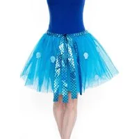 Metamorph Kostüm Meerjungfrau Tutu Karneval Faschingskostüm Damen, Glitzernder Tüllrock für Meeresbewohnerinnen