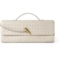 nsihing Abendtasche Geflochtene Damen-Clutch–Abendtasche– Geflochtenes Leder und Wildleder, Handtasche,Umhängetasche,Geldbörse aus Wildleder,elegante Abendtasche.