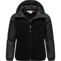 Ragwear Outdoorjacke Leeloo Damen Übergangsjacke aus Teddyfleece mit gesteppten Ärmeln