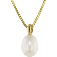 trendor Kette mit Anhänger 39058, Perlen Gold 333/8kt mit vergoldeter Silberkette