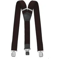 Fabio Farini Hosenträger 4cm Breites Y-Design verstellbar mit extra starken Clipverschluss, Braun