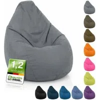 Green Bean Sitzsack Kinder Sitzsack Drop 60x60x90cm (mit Rückenlehne 60x60x90cm - Indoor Sitzkissen 220L EPS-Perlen Füllung, Kuschelig Waschbar), Bean Bag Bodenkissen Lounge Chair Sitzhocker Kindersitzsack