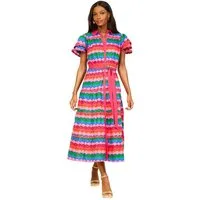 Love & Roses Midikleid Love & Roses Midikleid mit Zackenlitze, Regular (1-tlg)