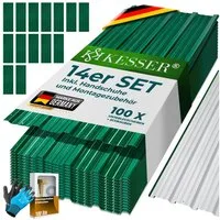 KESSER Trapezblech 14x Profilblech 110cm x 46cm = 7 m², Metall, (14er Set Dachbleche für Gerätehaus inklusive Montagehandschuhe) Dachplatten aus verzinktem Stahl 0,25mm