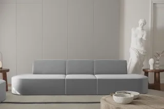Sofa Designersofa 3-Sitzer MILOT in Stoff Opera Velvet Grau
