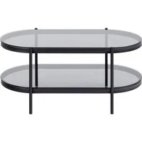 ACTONA GROUP Couchtisch (1-St), tischplatte aus gehärtetem Rauchglas.Oval, 1 Ablage, B: 95 cm