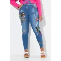 Angel of Style Regular-fit-Jeans Slim-Fit Jeans bequeme Passform Patches 5-Pocket