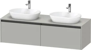 Duravit Ketho.2 Konsolenwaschtischunterbau wandhängend Betongrau Matt 1600x550x459 mm - K24889B07070 K24889B07070000
