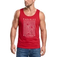 Neverless Tanktop Herren Tank-Top Paradise California Palmen Grafik Printshirt Sommer mit Print