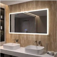AQUALAVOS Badspiegel Badspiegel 100-160cm mit LED Beleuchtung Lichtspiegel Wandspiegel, Beschlagfrei, Kalt/Warm Licht, dimmbar, Helligkeit-Speicherfunktion