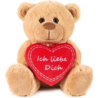 BRUBAKER Kuscheltier Teddybär mit Ich liebe Dich Herz (Valentinstagsgeschenk, 1-St), kleiner Teddy Bär, Stofftier Plüschtier mit Liebesbotschaft