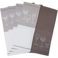 ZOLLNER Geschirrtuch, (Spar-Set, 4-tlg), 50 x 70 cm, 50% Baumwolle, 50% Leinen, vom Hotelwäschespezialisten