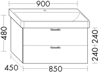 Burgbad Waschtischunterschrank Sys30 PG3 Diago 480x850x450 Anthrazit Matt, WVGA085F3358 WVGA085F3358