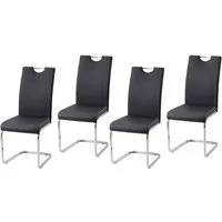 HTI-Line Freischwinger Schwingstuhl KellyC PU 4er (Set, 4 St), Freischwinger Esszimmerstuhl Kunstleder
