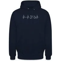 Spreadshirt Hoodie Herzschlag Motorrad Biker EKG Geschenkidee Unisex Hoodie (1-tlg)