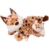 Nici Kuscheltier Wild Friends GREEN, Luchs Mutter & Kind, 40 cm & 20 cm liegend