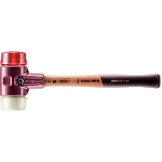 HALDER SIMPLEX - Schonhammer mit Tempergussgehäuse und hochwertigem Holzstiel, Plastik / Nylon - 3068.060