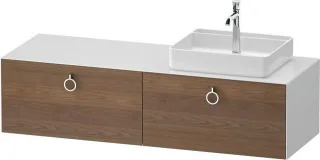 Duravit White Tulip Konsolenwaschtischunterbau wandhängend Amerikanischer Nussbaum & Weiß Matt & Hoc WT4890R77850000