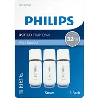 Philips FM32FD70E/00 USB-Stick (USB 2.0, Lesegeschwindigkeit 23,00 MB/s, Shadow Grey®, 32GB, USB2.0, 3er Pack)