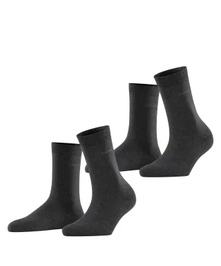 Esprit Socken "Basic Easy" 2er Pack, 2 Stk. tlg. ohne einschneidendes Bündchen, Basic-Socke, Uni-Strümpfe atmungsaktiv