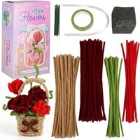 Sarcia.eu Basteldraht Pfeifenreiniger/Chenilledraht Blumen-DIY-Set für Mädchen ab 8