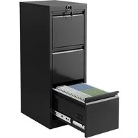 GarveeMore Aktenschrank Vertikaler Metall Aktenschrank mit 3Schubladen und Schloss,103x45x38CM für Dokumente im Format Letter/Legal/A4/F4,Stauraum-Organizer Stahl