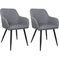 Albatros International Esszimmerstuhl Esszimmer Stühle 2 er Set SILA, Stuhl Stühle Esszimmerstühle, Küche (2er Set, Grau, Stoff Bezug), Küchenstuhl Küchenstühle Essstühle für den Esstisch Ess Stühle