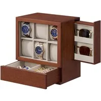 SONGMICS Uhrenbox, Uhrenbox 12 Fächer, Uhrenkasten, vertikale Aufbewahrung, Geschenkidee