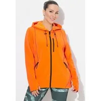 Ulla Popken Sweatjacke Sweatjacke 2-Wege-Zipper Kapuze Daumenloch