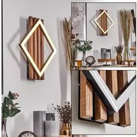 hofstein Wandleuchte Wandlampe aus Metall/MDF/Kunststoff in Schwarz/Holzoptik/Weiß, ohne Leuchtmittel, moderne Wandleuchte, 12 Watt, 1260 Lumen