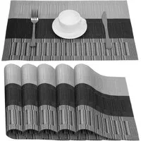 Belle Vous Platzset Belle Vous 6er Tischsets PVC, grau/schwarz, rutschfest