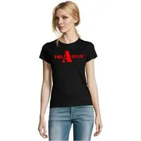 Blondie & Brownie T-Shirt Damen A Team Logo Print Van Bus Murdock Hannibal Serie Damen A Team Logo Print Van Bus T-Shirt Serie Fan Casual