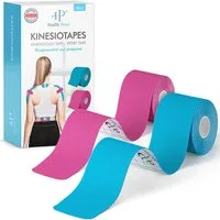 Health Press Kinesiologie-Tape 2 Rollen Profi Physio Tape & Sporttape Hautfreundlich (5cm x 5m) DERMATEST: SEHR GUT