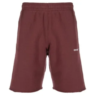 Off-White Diag Helvetica Burgunderrote Sweatshorts
