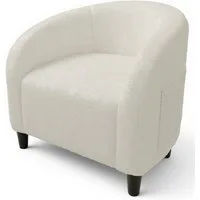 GarveeMore Sessel mit weich gepolstertem Sitz und stabilen Beinen für Wohnzimmer, Akzentstuhl,Fassstuhl,Bouclé-Sessel,Sherpa-Sessel,63x68x71cm