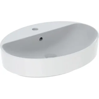 Geberit VariForm Aufsatzwaschtisch, oval mit Hahnloch, 60x45cm, mit Überlauf, KeraTect, 500772002 500772002