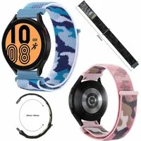 Wigento Smartwatch-Armband Für Samsung Galaxy Watch FE 6 5 4 Normal Pro Classic Nylon Armband