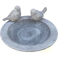Stone and Style Vogeltränke Frostfeste Vogeltränke Teller mit Vogel steckbar